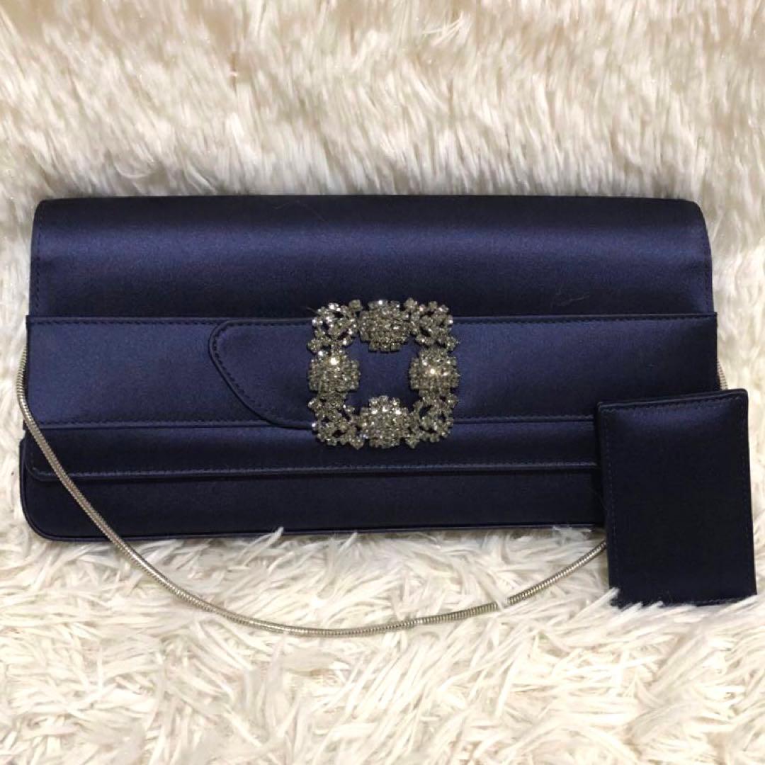 未使用級☆マノロブラニク ハンドバッグ ショルダーバッグ パーティバッグ