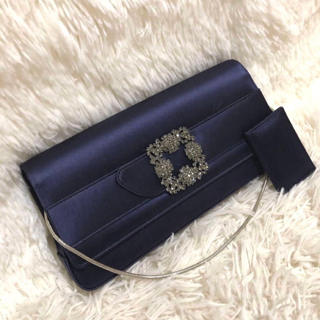 未使用級☆マノロブラニク ハンドバッグ ショルダーバッグ パーティバッグ