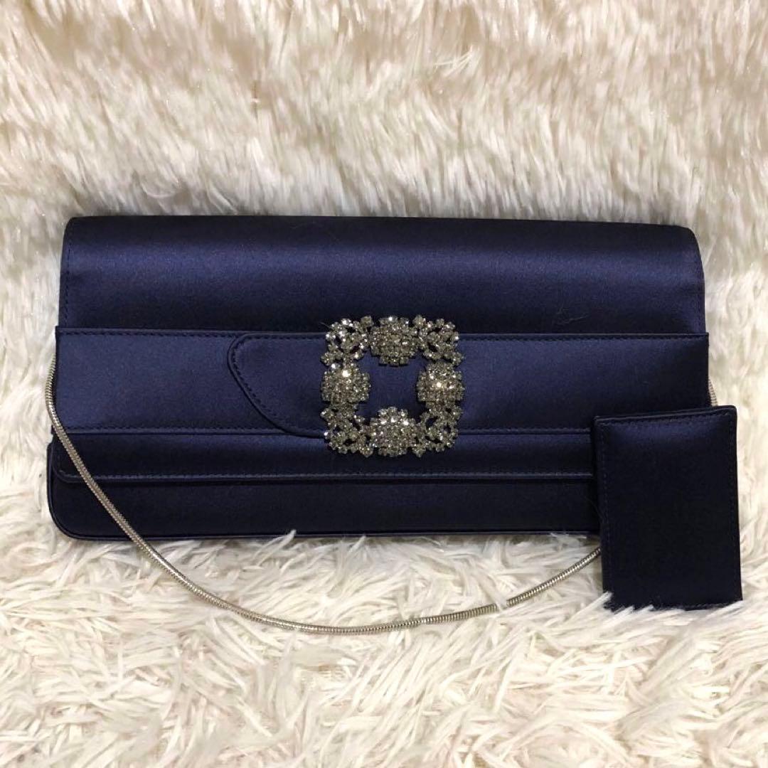 未使用級☆マノロブラニク ハンドバッグ ショルダーバッグ パーティバッグ