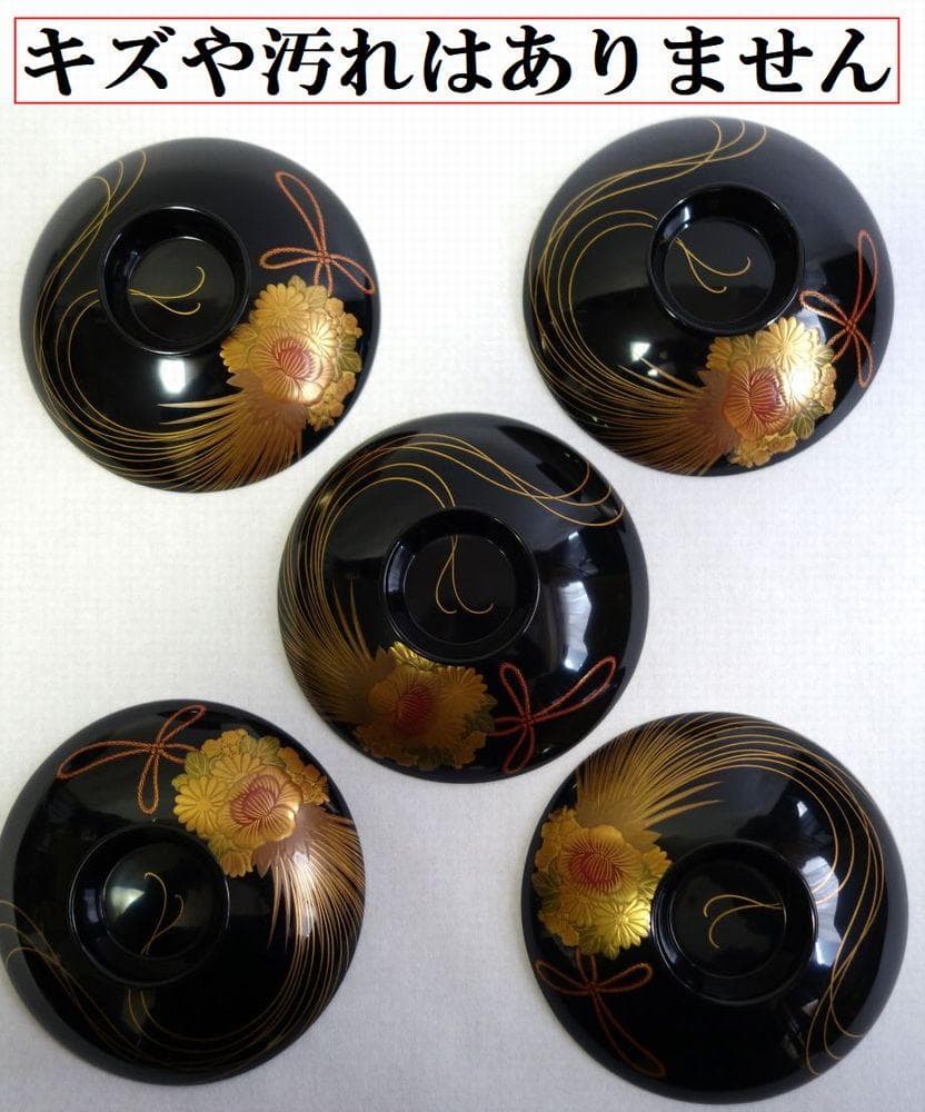 輪島塗 くす玉蒔絵 吸物椀５客