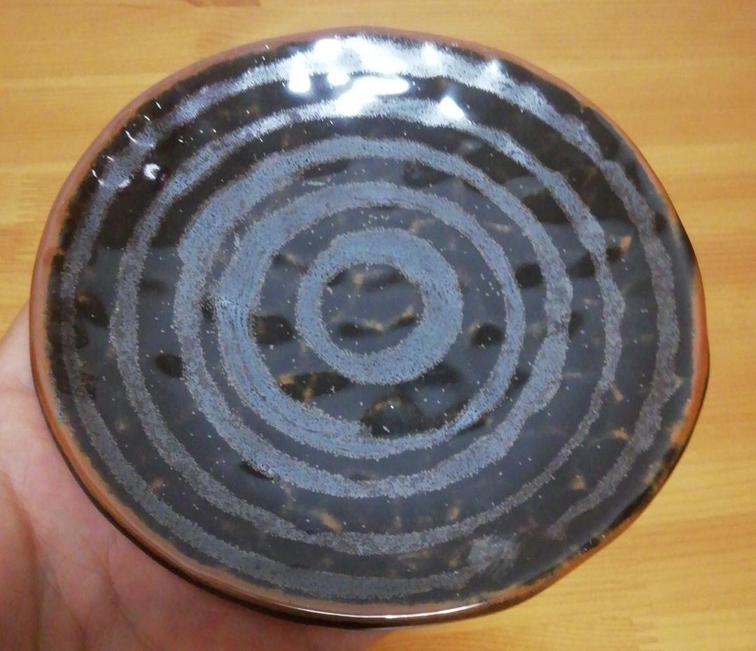 青木龍山作　天目釉　銘々皿　五枚　食器