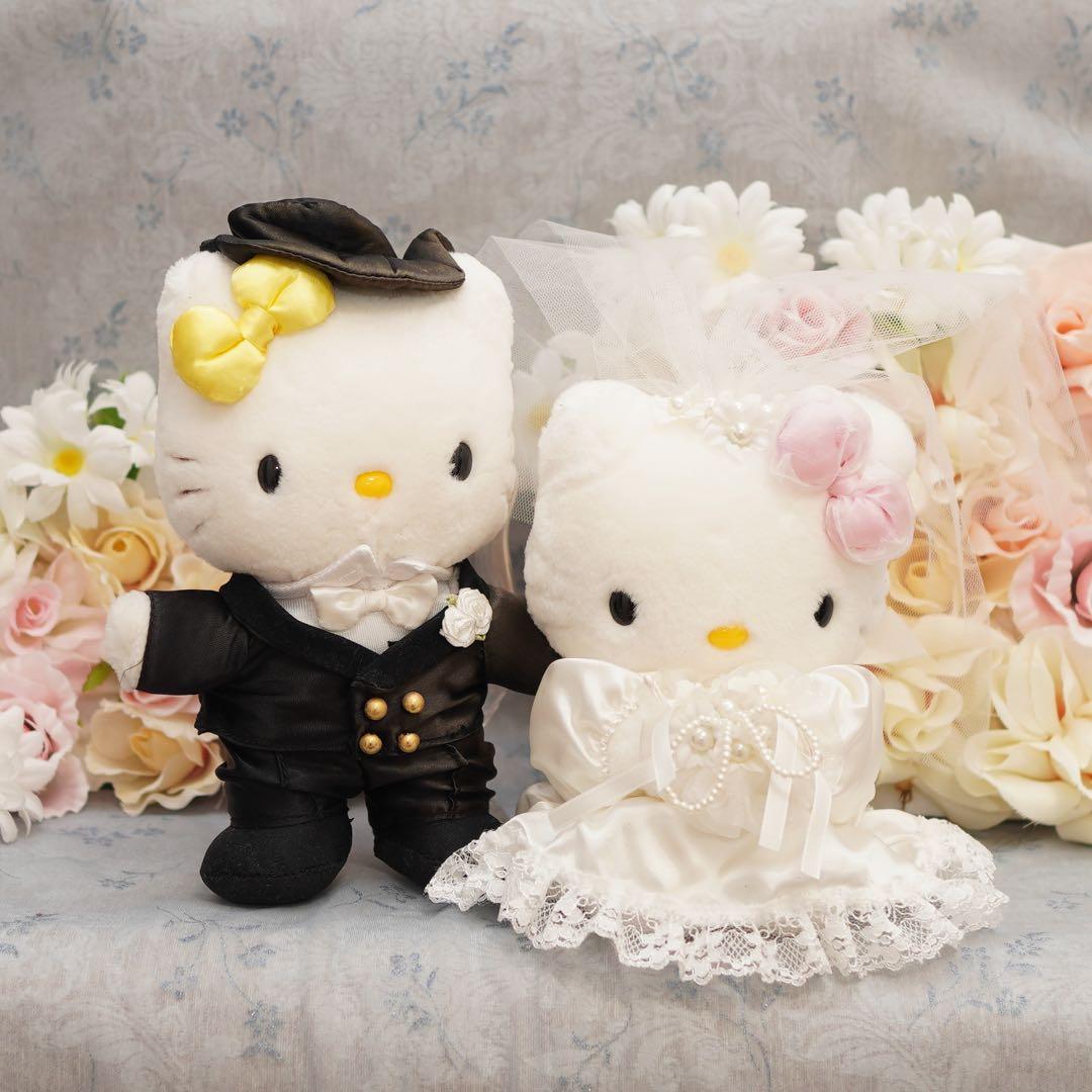 レア物、レトロ、ハローキテイ&タキシードダニエルウエデイングドール