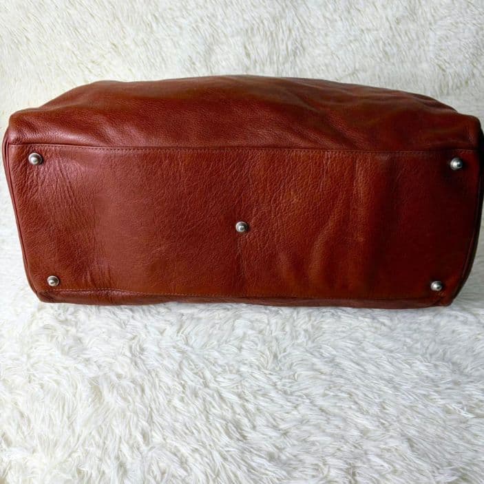 agnes b. ボストンバッグ　オールレザー　本革　茶色　鍵付き