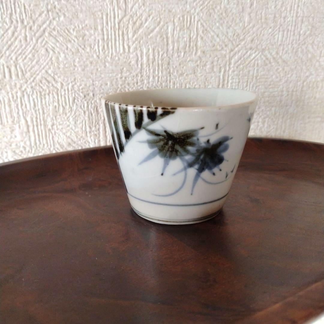 古伊万里染付枠絵に楓蕎麦猪口