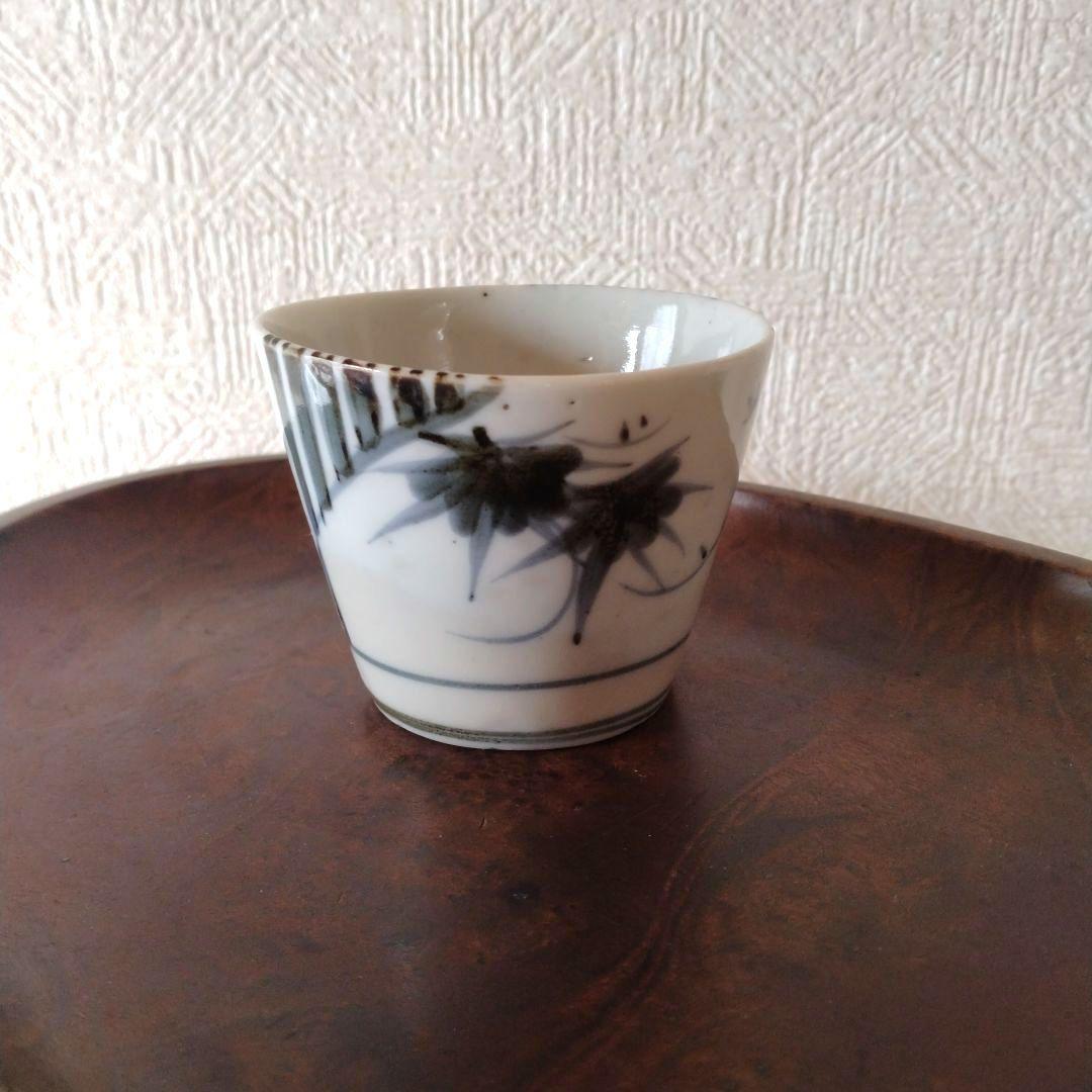 古伊万里染付枠絵に楓蕎麦猪口