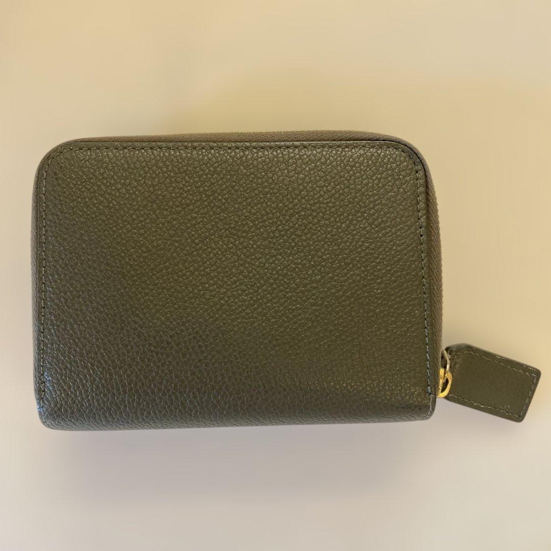 〈美品〉SAINT LAURENT PARIS 折り財布 レザー カーキ　箱有り