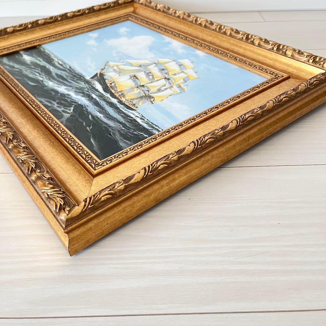 【新品未使用】名画　ブルーウォーター　マクレガー 立体複製　4号 豪華額装付