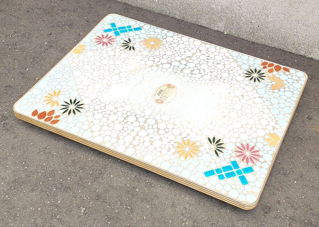 昭和レトロ ストーブ台 薪ストーブ タイル 古民家 アンティーク 花柄