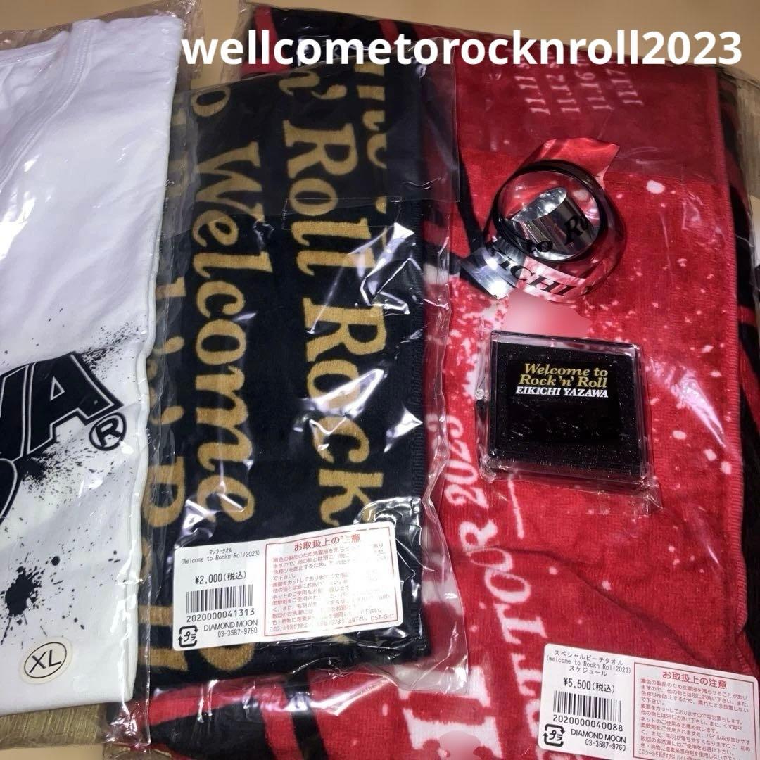矢沢永吉　2023 タオル×2 Tシャツ　銀テープ1本　会場座席特典ピンバッジ