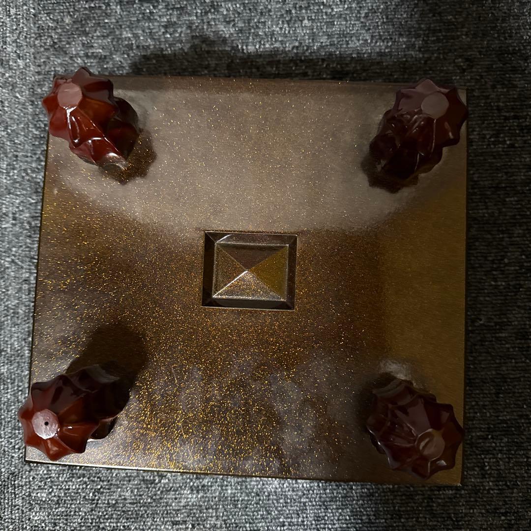 漆芸 碁盤 柳山作 金蒔絵 ミニチュア 囲碁 碁盤 囲碁盤 姫碁盤