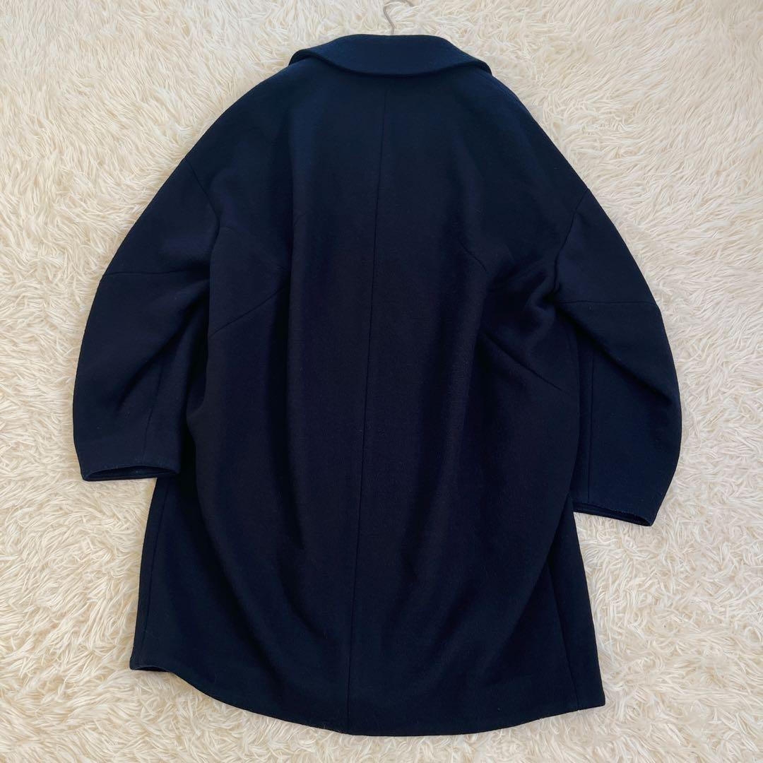 エンフォルド ダブル チェスターコート Pコート ウール オーバーサイズ 紺