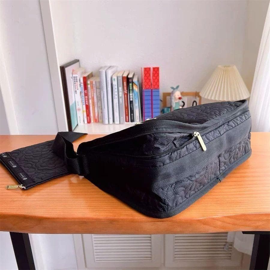 ショルダーバッグ　パフィーブロッサムズ　 レスポートサック　型押し　黒