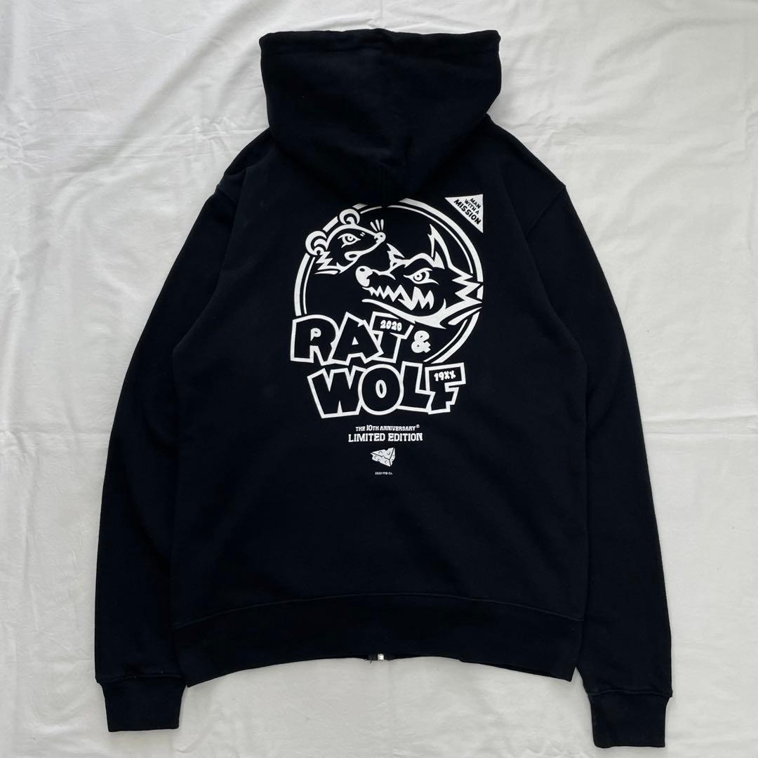 マンウィズ　10th RAT & WOLF ジップパーカー