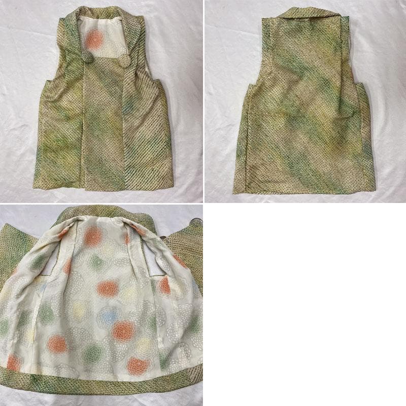 505ag82◎七五三 三歳 女の子 セミアンティーク着物のみ 駒鈴芝◎美品