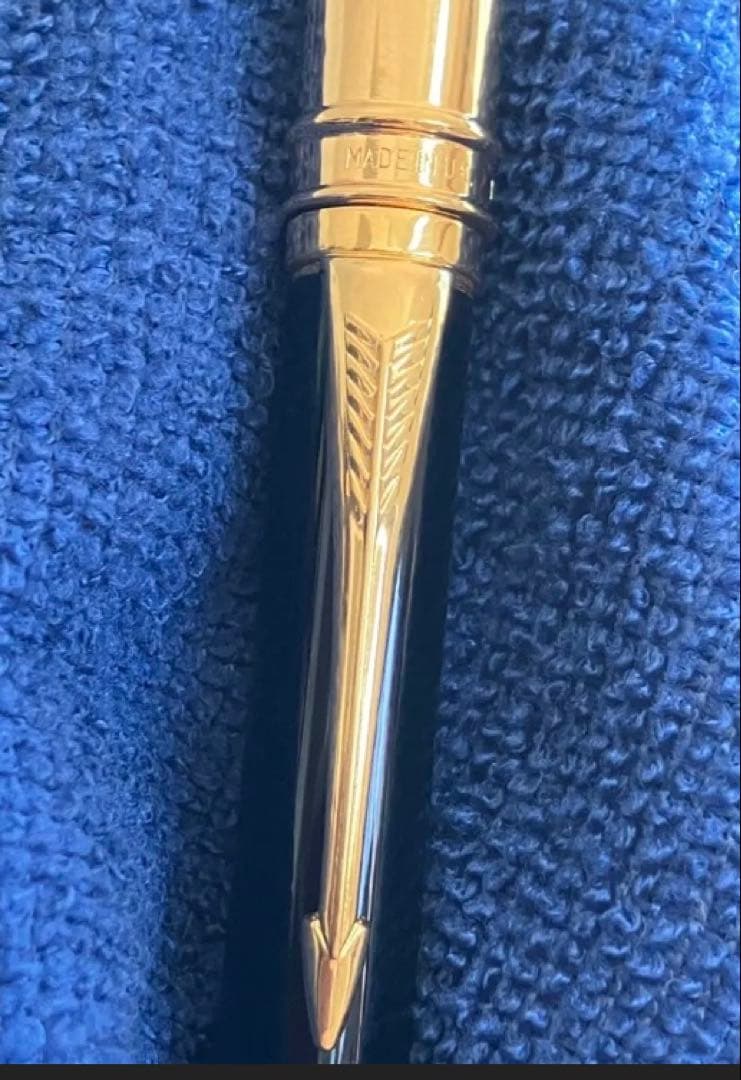 英国製/重厚なブラック軸にダブル金環のパーカーデュオフォールドBP