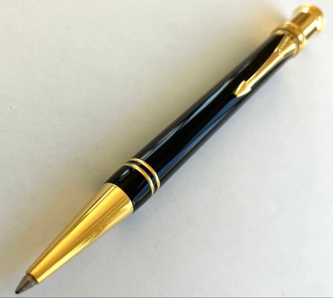 英国製/重厚なブラック軸にダブル金環のパーカーデュオフォールドBP