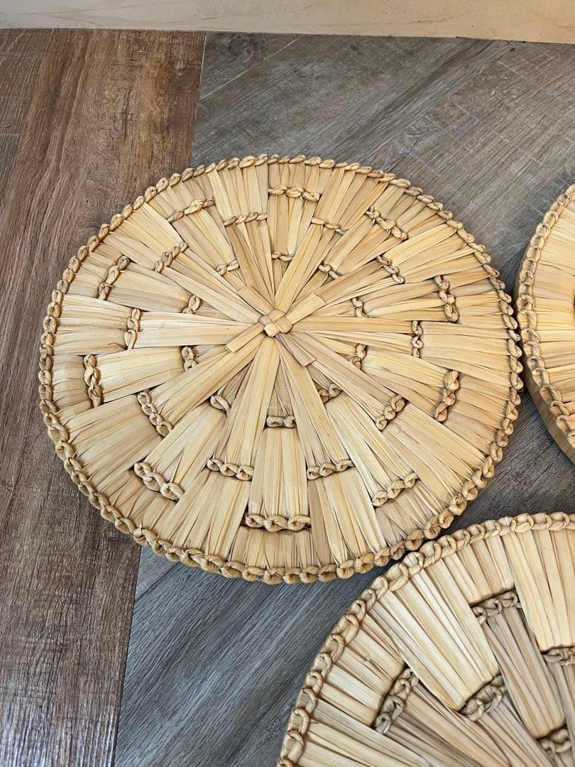 茶道具 露地道具 円座 5客揃 藁竹 天然素材 座具 敷物 紙箱