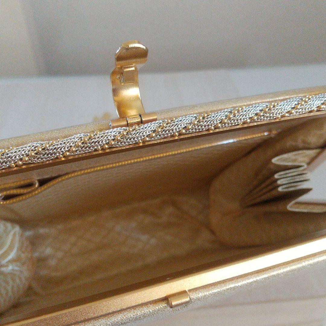 草履 と バッグ のセット 金色 木箱入り 送料込み　　未使用品