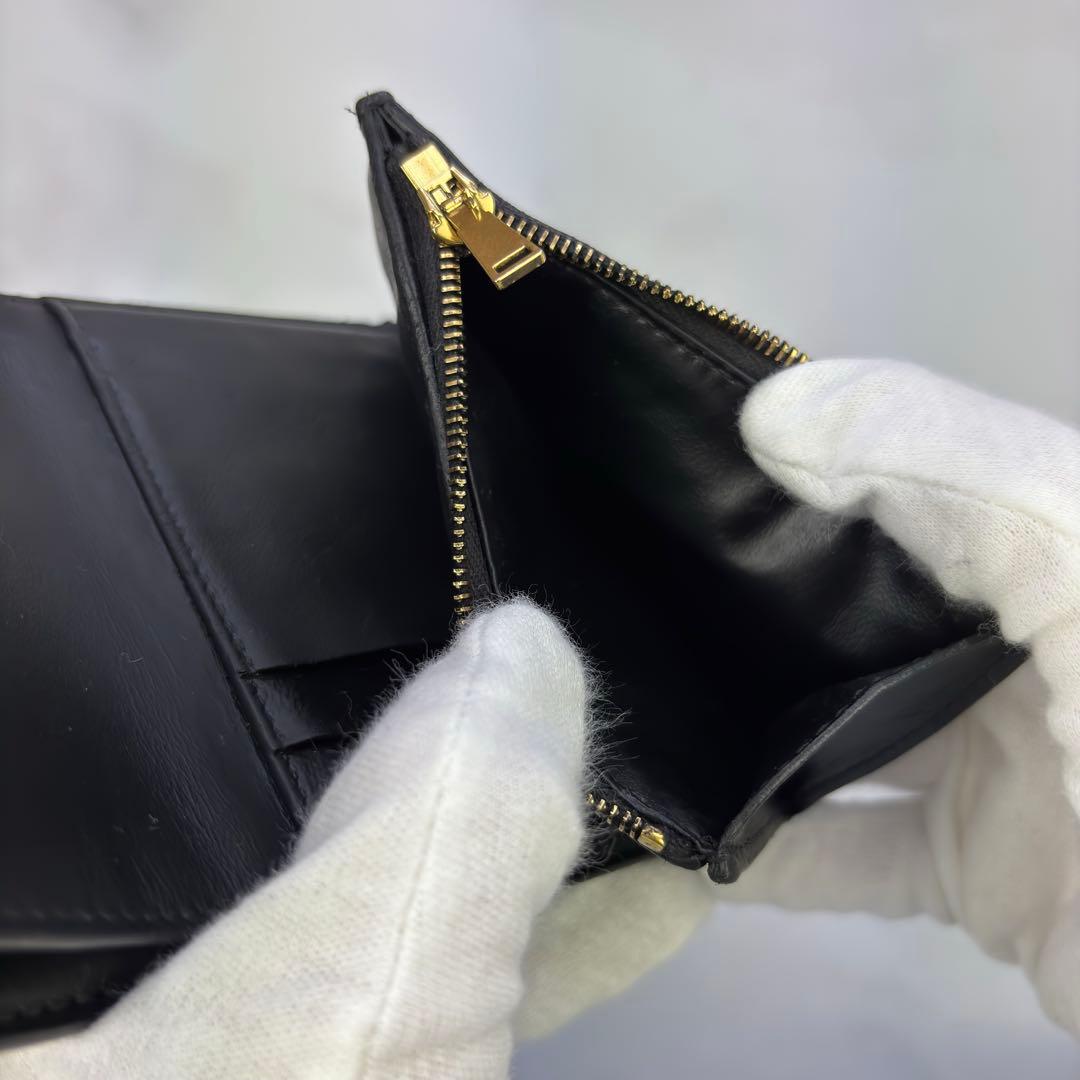 【正規品✨】BOTTEGA VENETA 三つ折り財布 ブラック