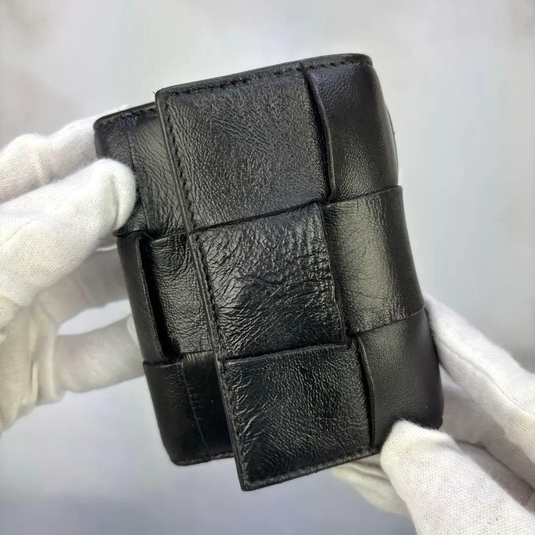 【正規品✨】BOTTEGA VENETA 三つ折り財布 ブラック
