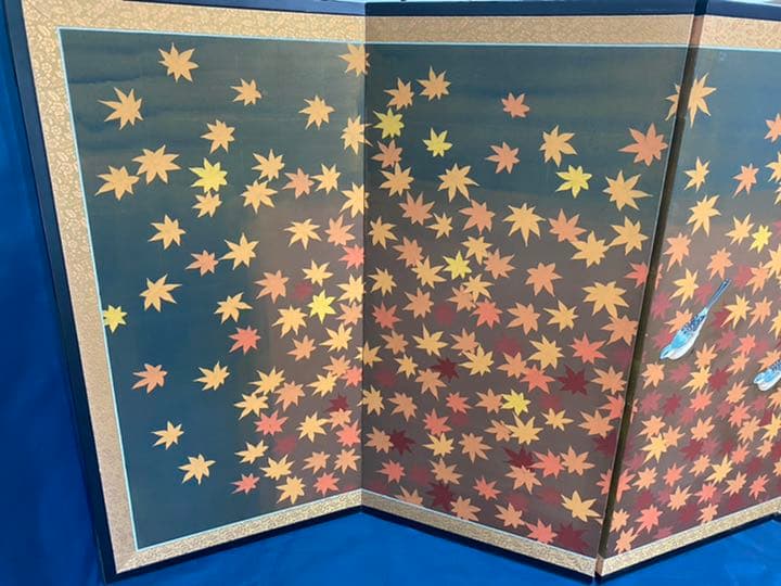 屏風　小屏風　紅葉づくし　鳥　インテリア