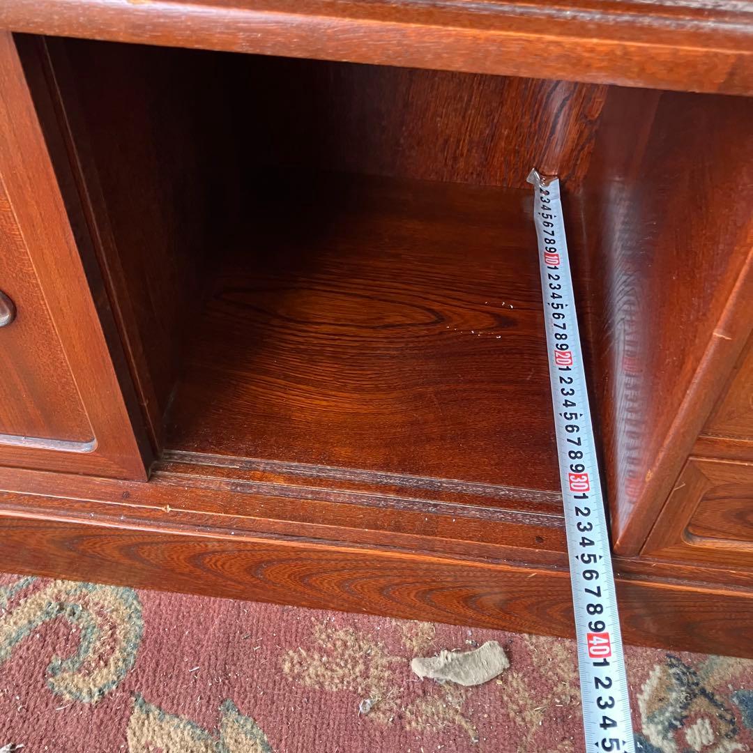 昭和レトロ 無垢材 茶箪笥 茶棚 ガラス戸 サイドボード 古家具 古民家 古道具