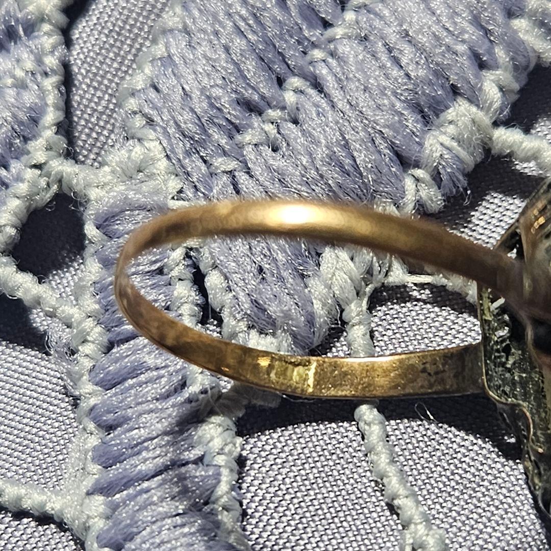 K18刻印有 アンティーク ホワイトオパール リング