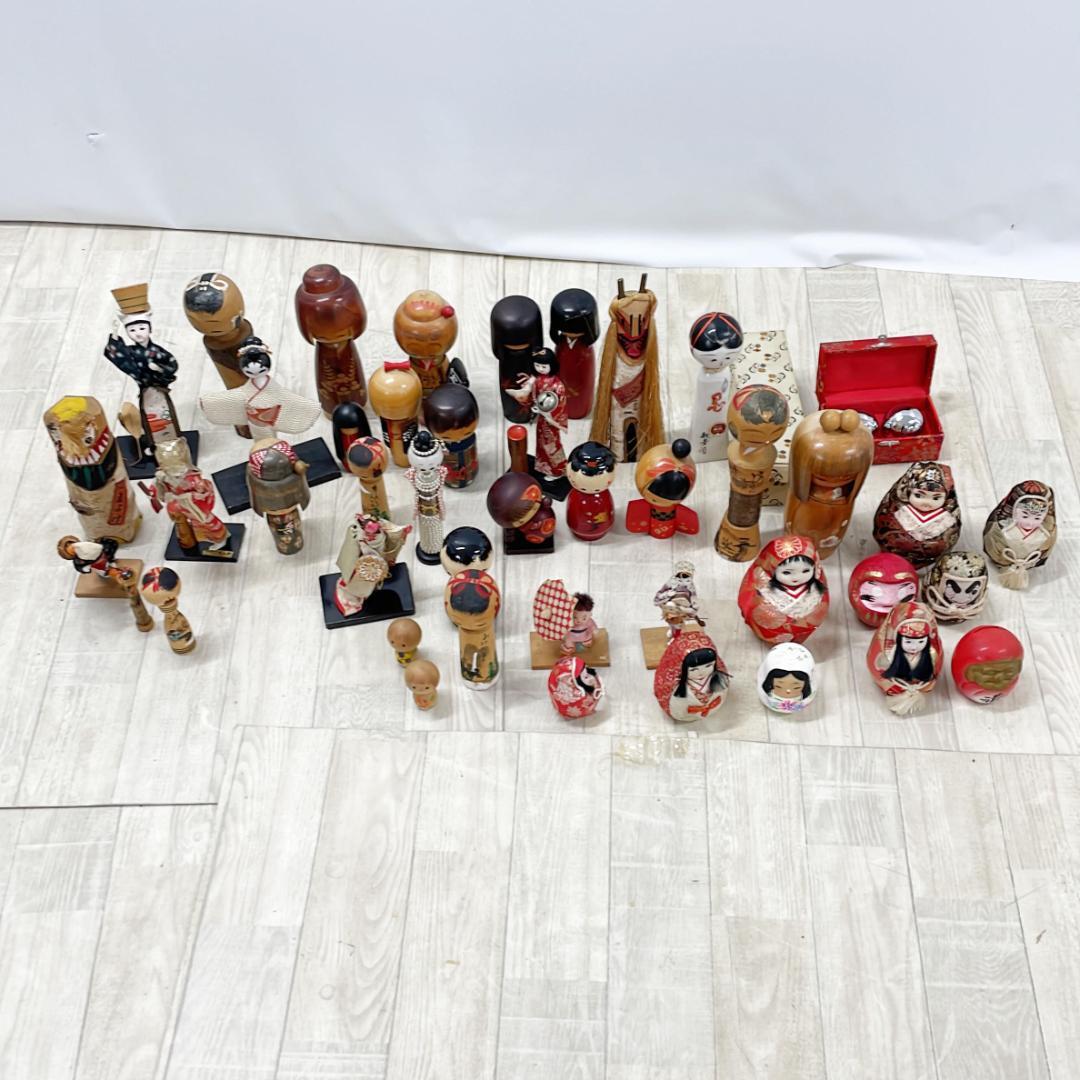 伝統工芸木製こけし人形セット 約50体位