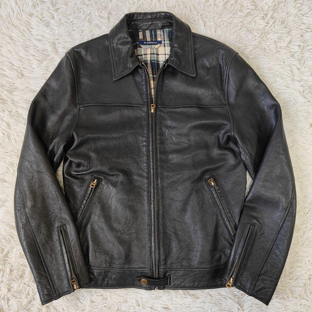 【極上ラムレザー】XL✨R.NEWBOLD シングルライダースジャケット 黒