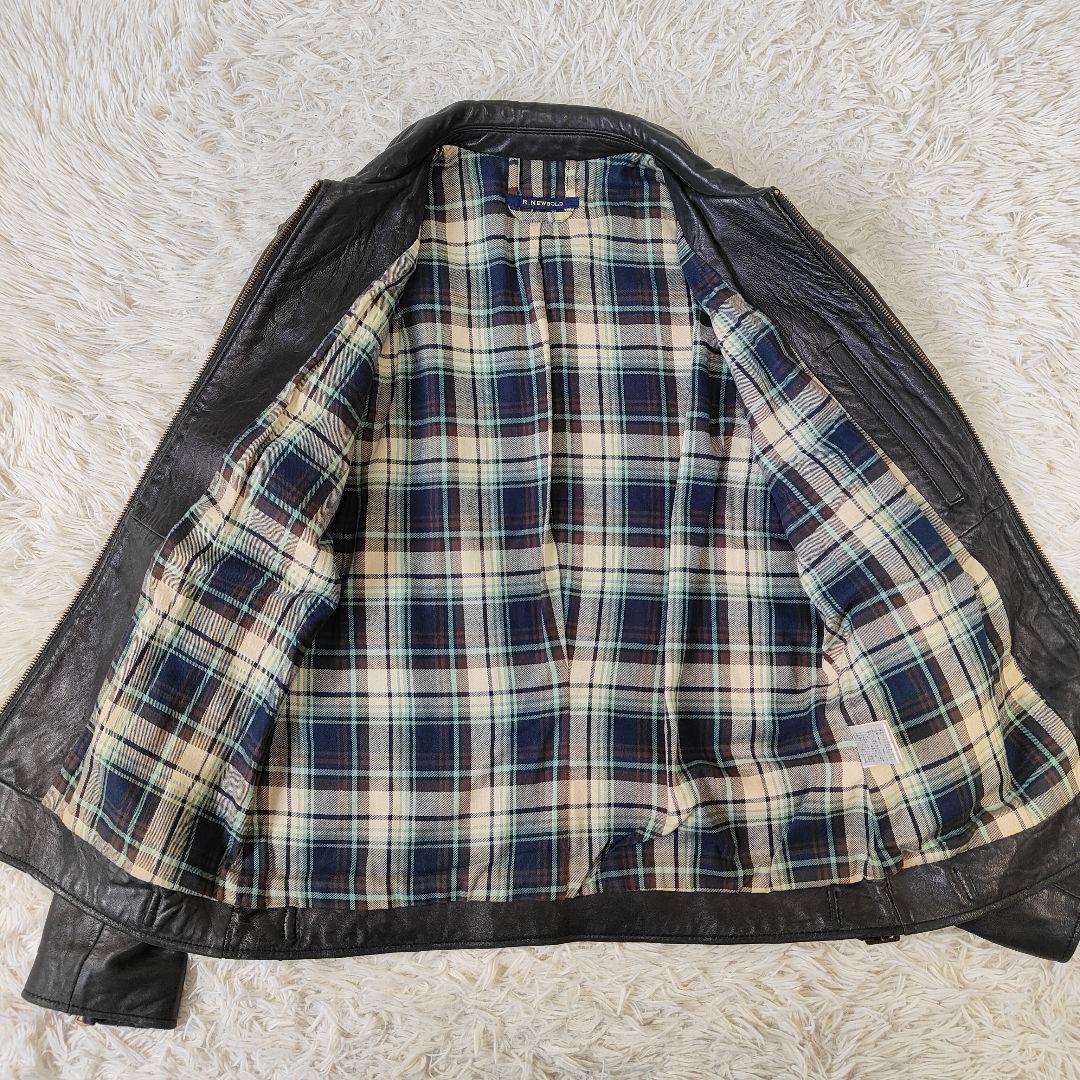 【極上ラムレザー】XL✨R.NEWBOLD シングルライダースジャケット 黒