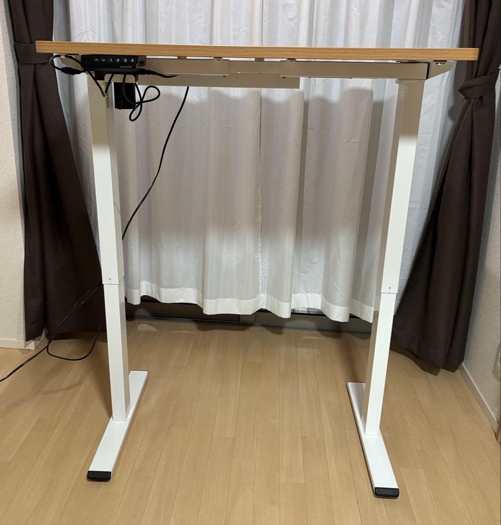 [美品]FlexiSpot 電動昇降デスク ケーブルカゴ・天板付き