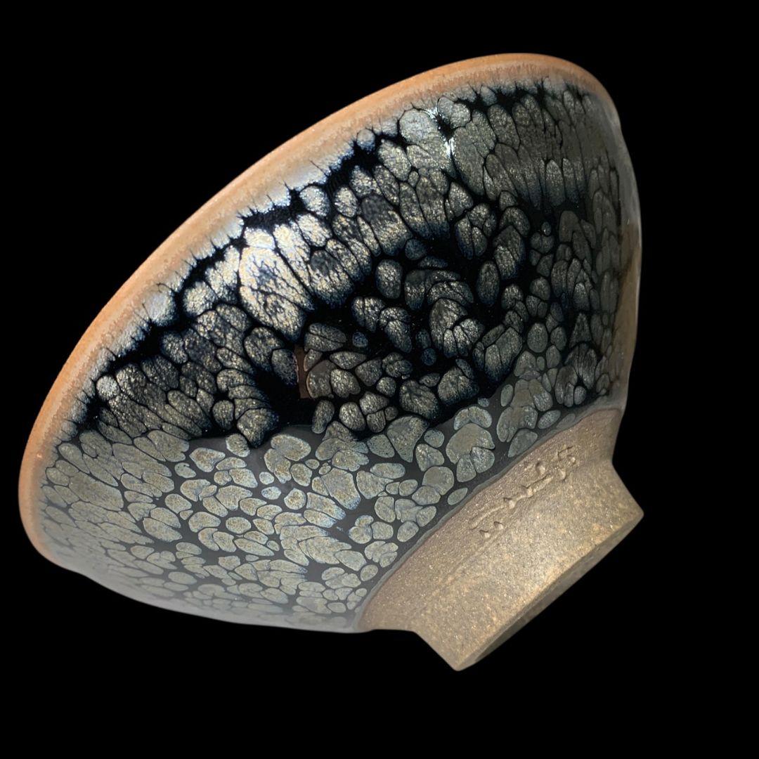 鎌田幸二 燿変油滴茶碗 共箱 共布 栞 天目茶碗