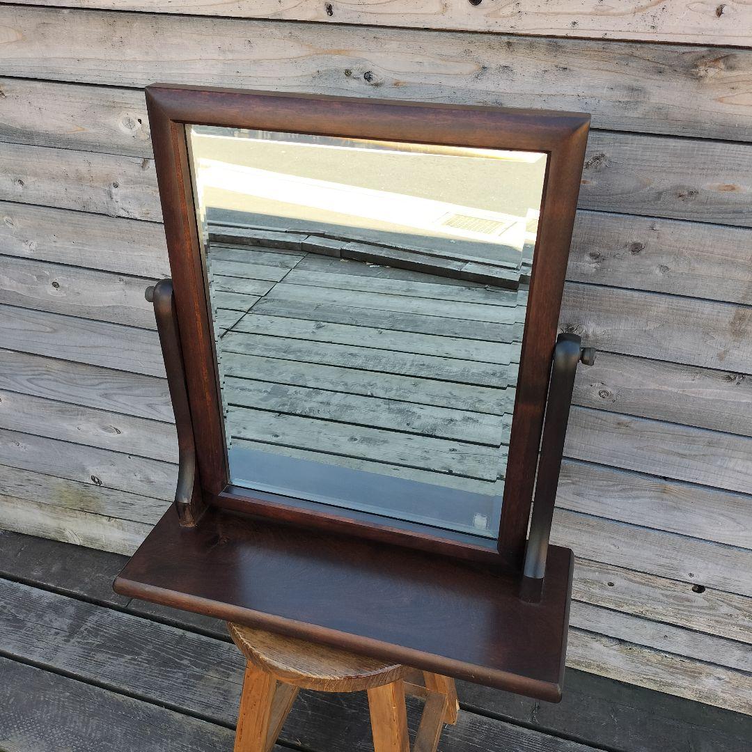 M♦北海道民芸家具　鏡　卓上ミラー