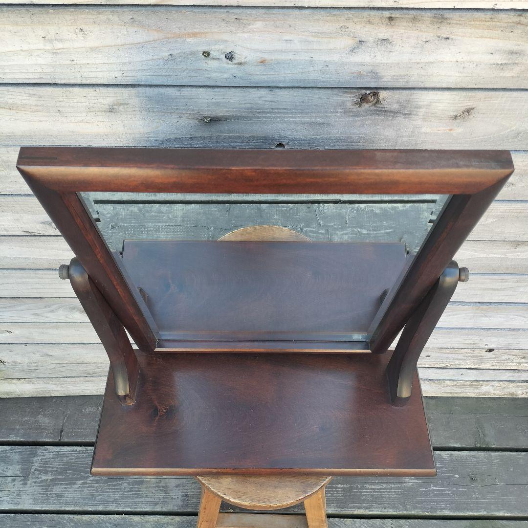 M♦北海道民芸家具　鏡　卓上ミラー