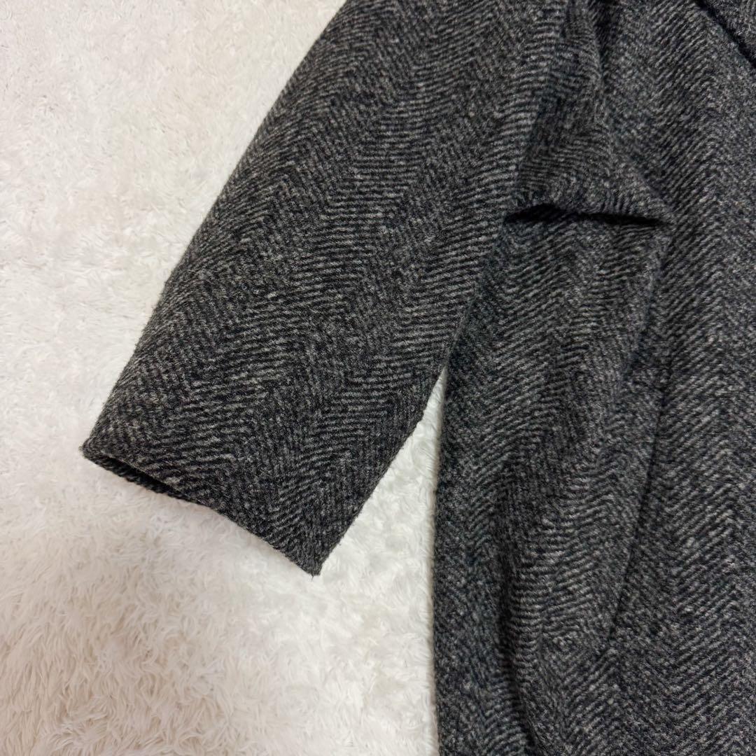 スピックアンドスパン Wスライバーヘリンボーンミドルコート 22AW