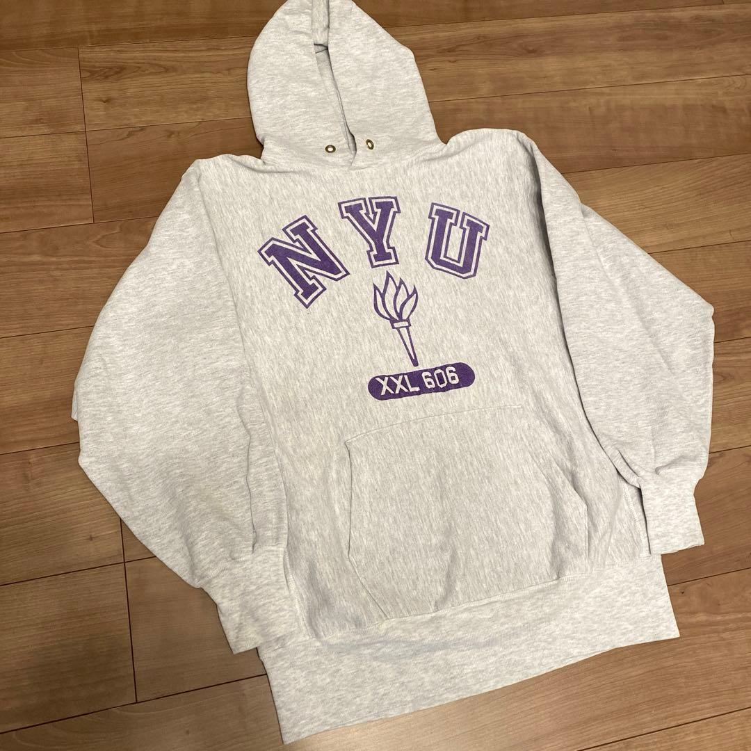 90s champion USA製 NYU フーディ