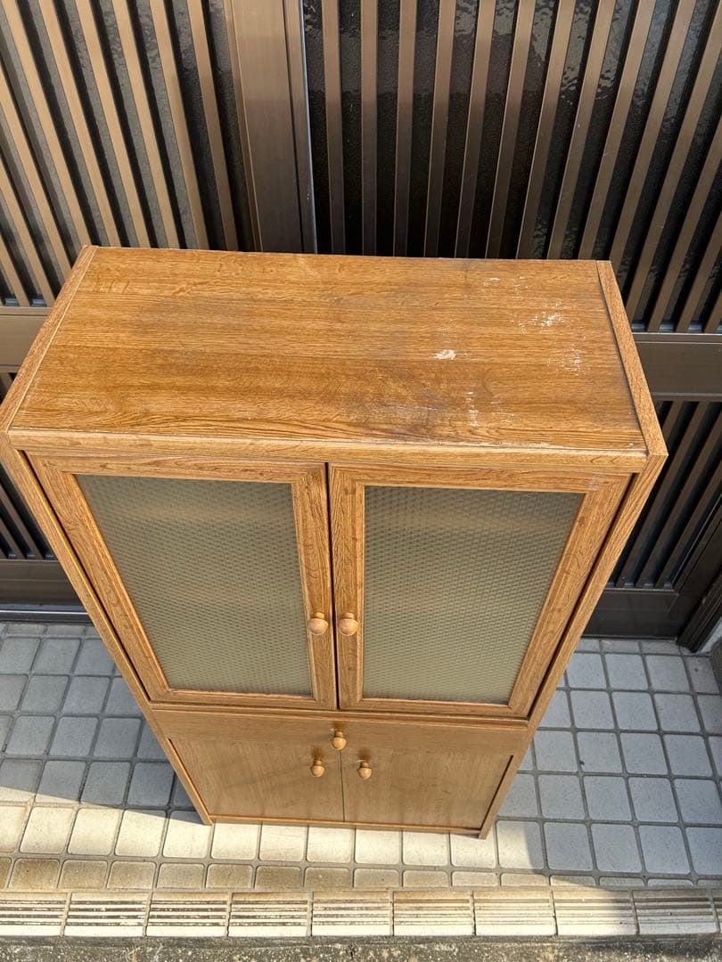 【昭和レトロ・アンティーク】食器棚　カップボード　キャビネット　飾り棚