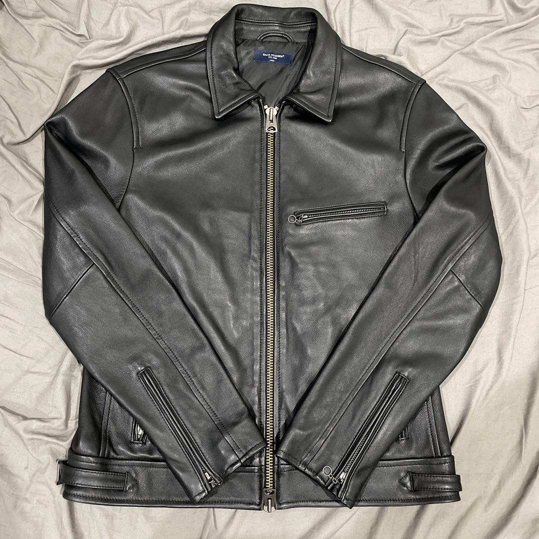 バックナンバー　レザージャケット 羊革 ブラック　シングルライダース　コーチ