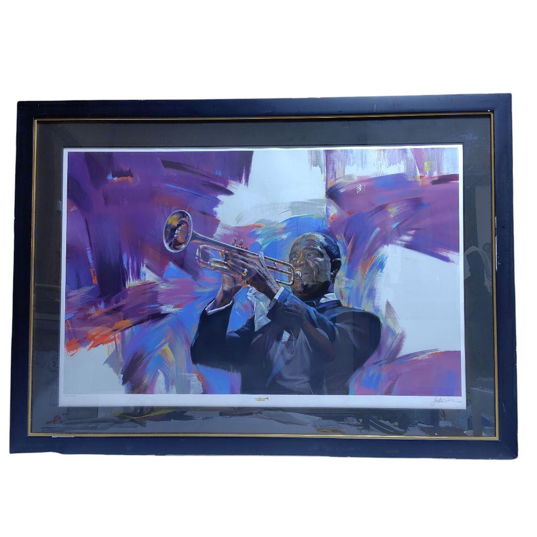 シルクスクリーン ジン G.カム 「サッチモ」 額装 JAZZ