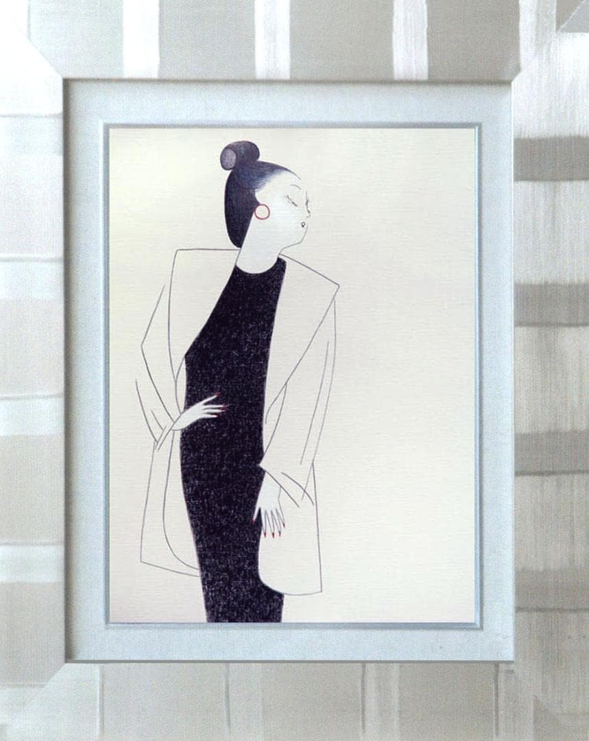 油絵 菅家令子 絵 絵画 インテリア 額付(白) F6-082511 人物 女性