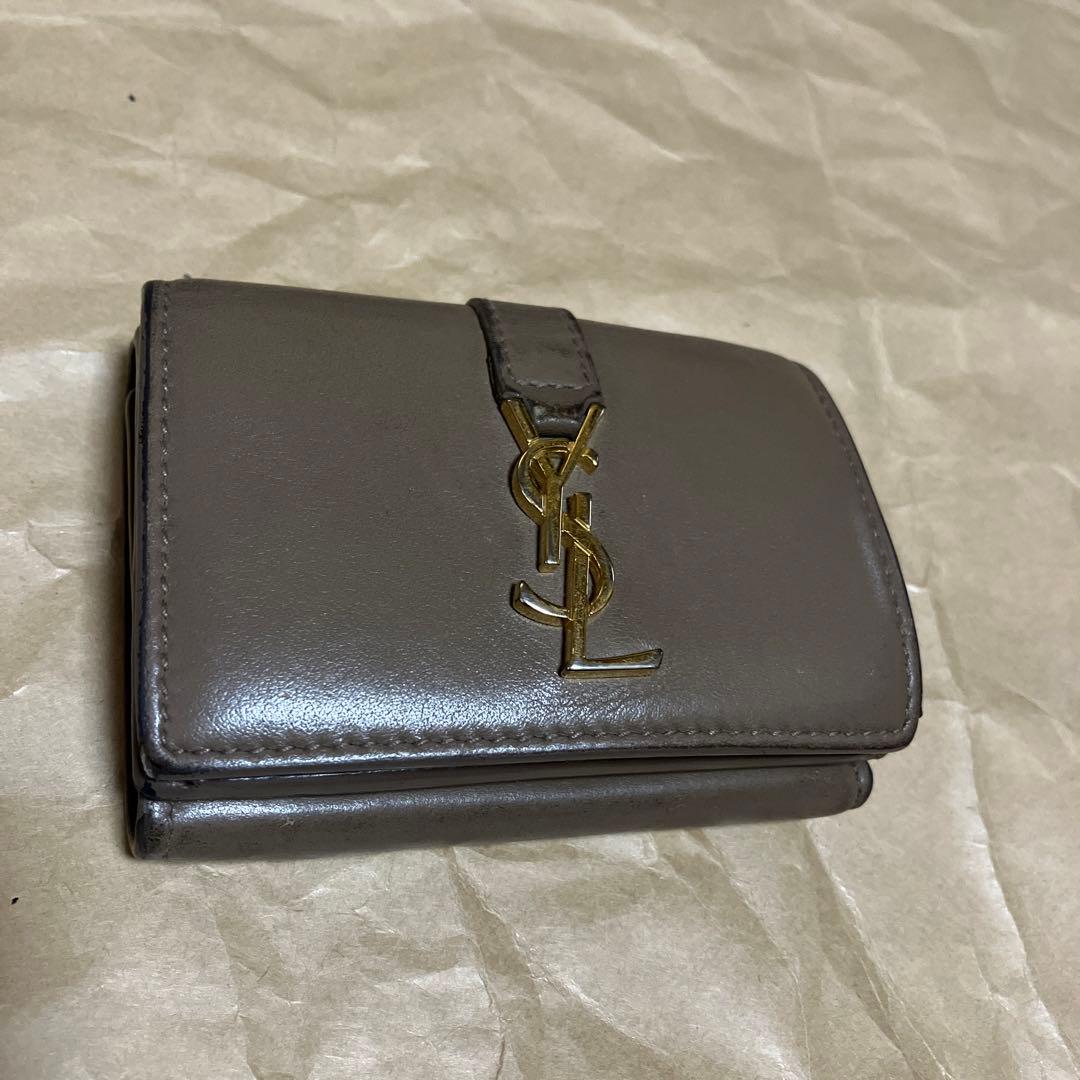 専用サンローラン　タイニーウォレット　ベージュ　トープ