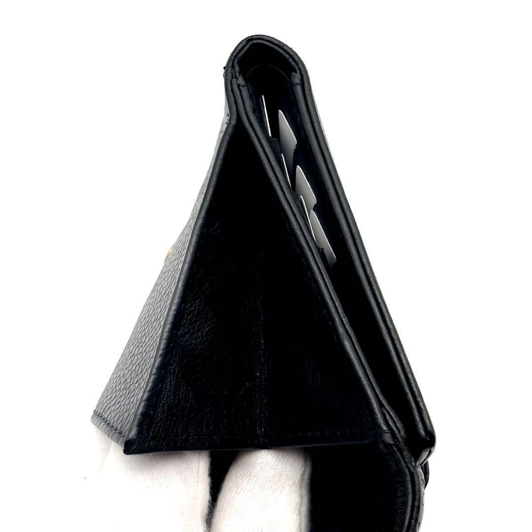 【極美品✨】シャネル 財布 ココステッチ キャビアスキン Wホック 二つ折 黒