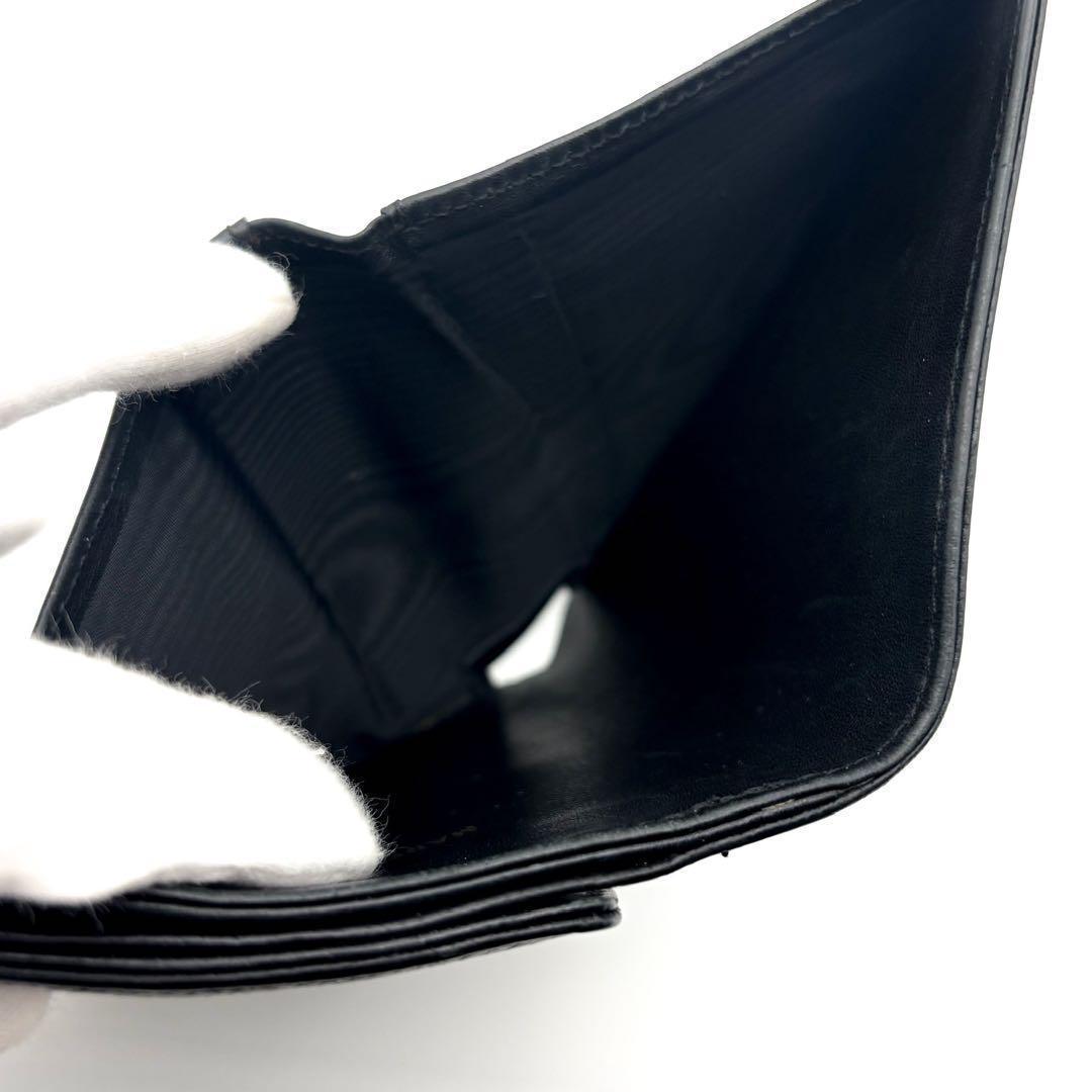 【極美品✨】シャネル 財布 ココステッチ キャビアスキン Wホック 二つ折 黒