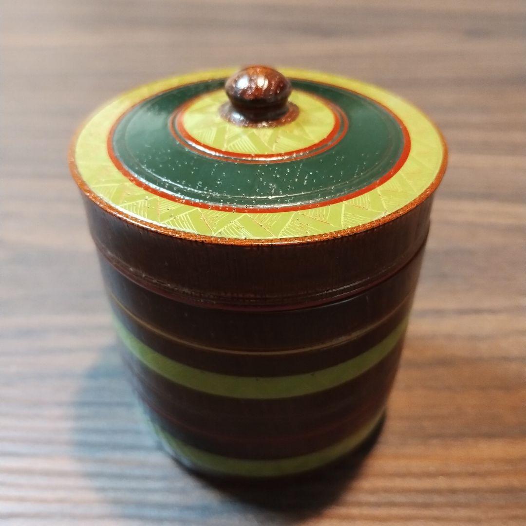 道場宗廣造 青漆 独楽 時代 棗