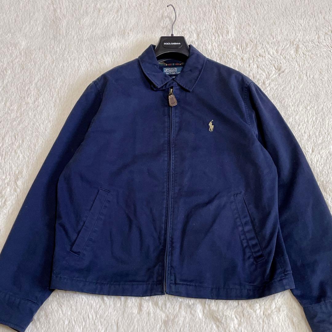 希少 90s ポロラルフローレン チェック ネイビー スイングトップ ブルゾン