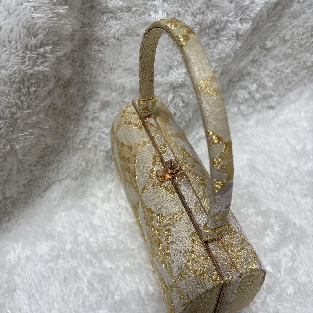 【美品✨】エレガント　ゴールド　和装用バッグ　自立型　フォーマル　結婚式　お祝い