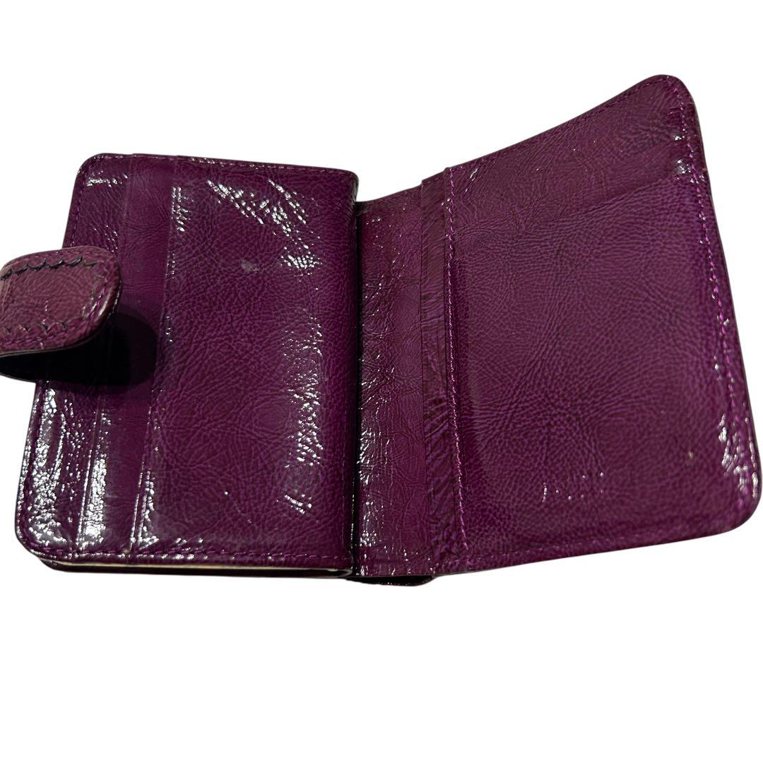 美品 アナスイ 折り財布 がま口 アクセサリー 蝶 レディース パープル 紫