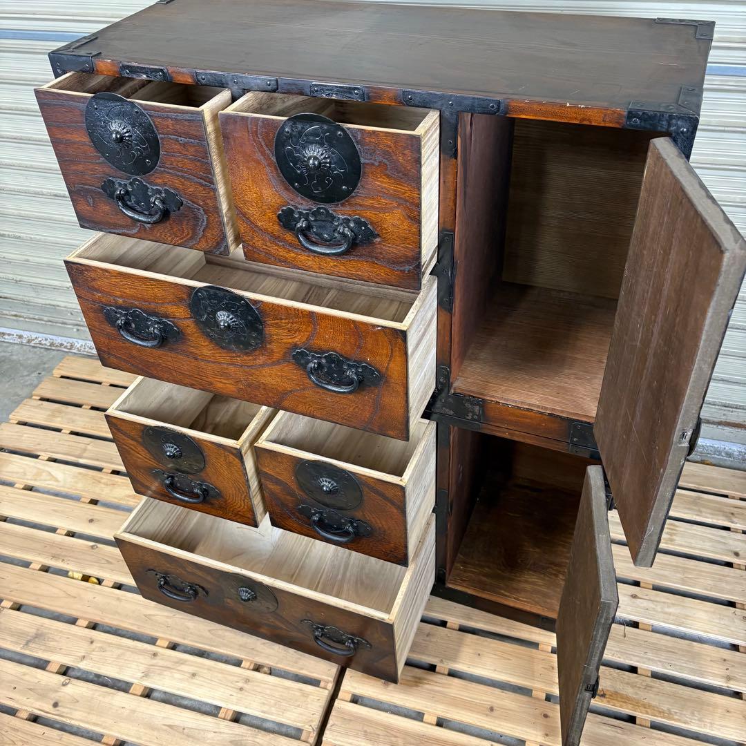 【送料込】時代箪笥　和箪笥　アンティーク家具　和家具　古道具　レトロ