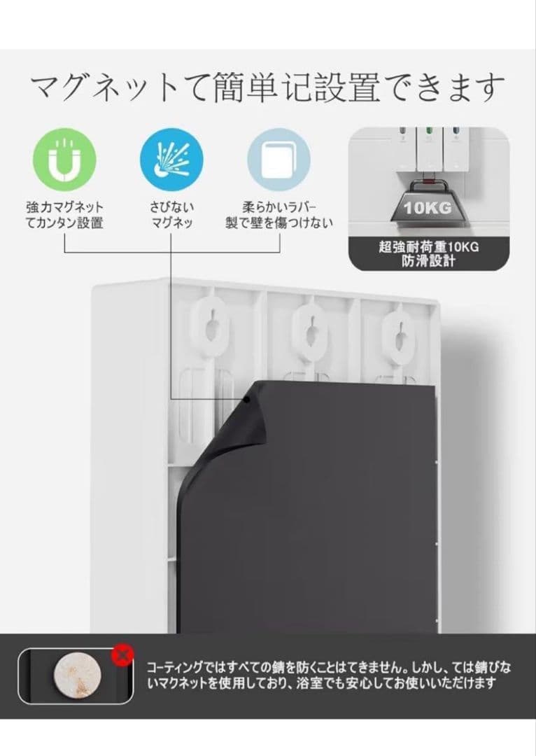 シャンプーボトル 壁掛けタイプ 400ML ウィンドウ付き ホワイト