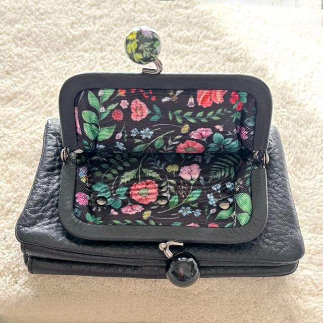 未使用 イアパピヨネ がま口 二つ折り 財布 sampoコラボ